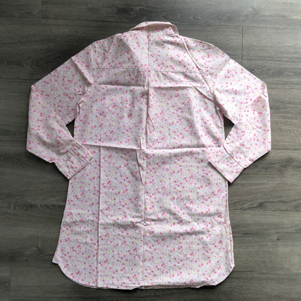 Victoria’s Secret Floral Button Up Long Sleeve Pink Night Shirt Gown Womens Sz S - Picture 2 of 11